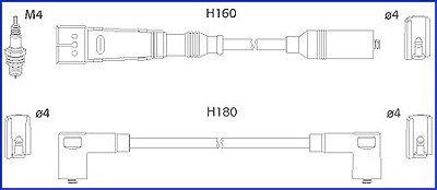 Hitachi Zündkabelsatz [Hersteller-Nr. 134705] für Seat, VW von Hitachi