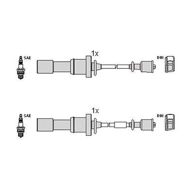 Hitachi Zündleitungssatz [Hersteller-Nr. 134376] für Hyundai, Kia, Mitsubishi von Hitachi