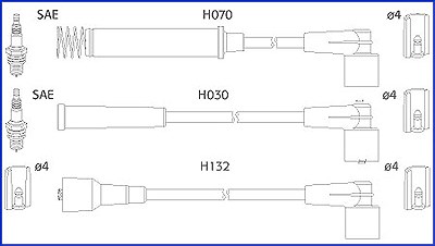 Hitachi Zündleitungssatz [Hersteller-Nr. 134226] für Opel von Hitachi