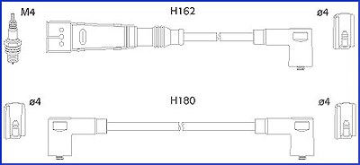 Hitachi Zündleitungssatz [Hersteller-Nr. 134707] für Seat, VW von Hitachi