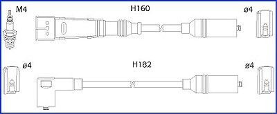 Hitachi Zündleitungssatz [Hersteller-Nr. 134706] für Seat, VW von Hitachi