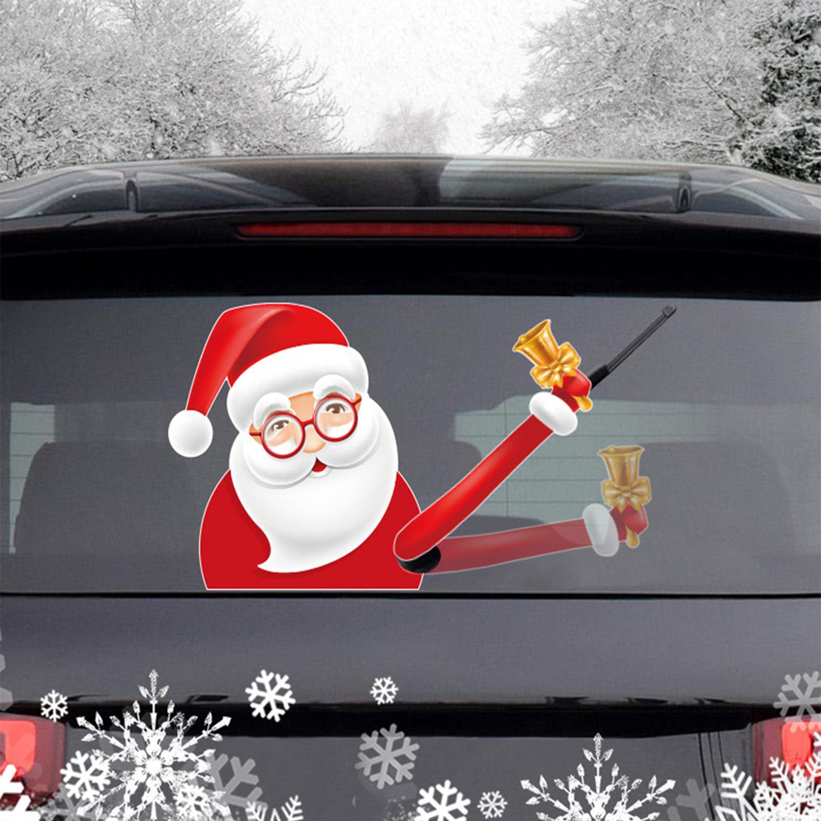 Hixingo Weihnachten Heckscheibenaufkleber Auto, Lustig Schneemann Weihnachtsmann Heckwischer Aufkleber Dekoration Scheibenwischer Heckscheiben Aufkleber Wischeraufkleber Tags (Bart) von Hixingo