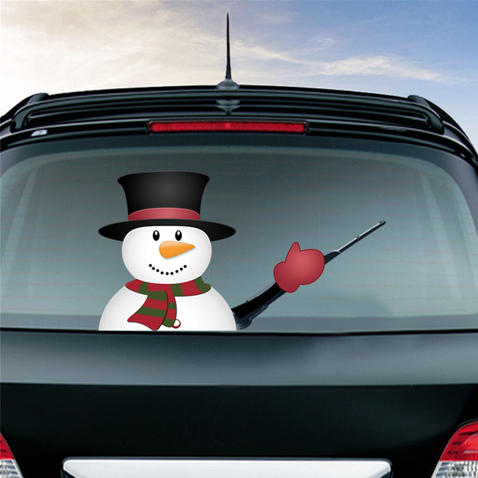 Hixingo Weihnachten Heckscheibenaufkleber Auto, Lustiger Schneemann Weihnachtsmann Heckwischer Aufkleber Dekoration Scheibenwischer Heckscheiben Aufkleber Wischeraufkleber Tags (Rot) von Hixingo