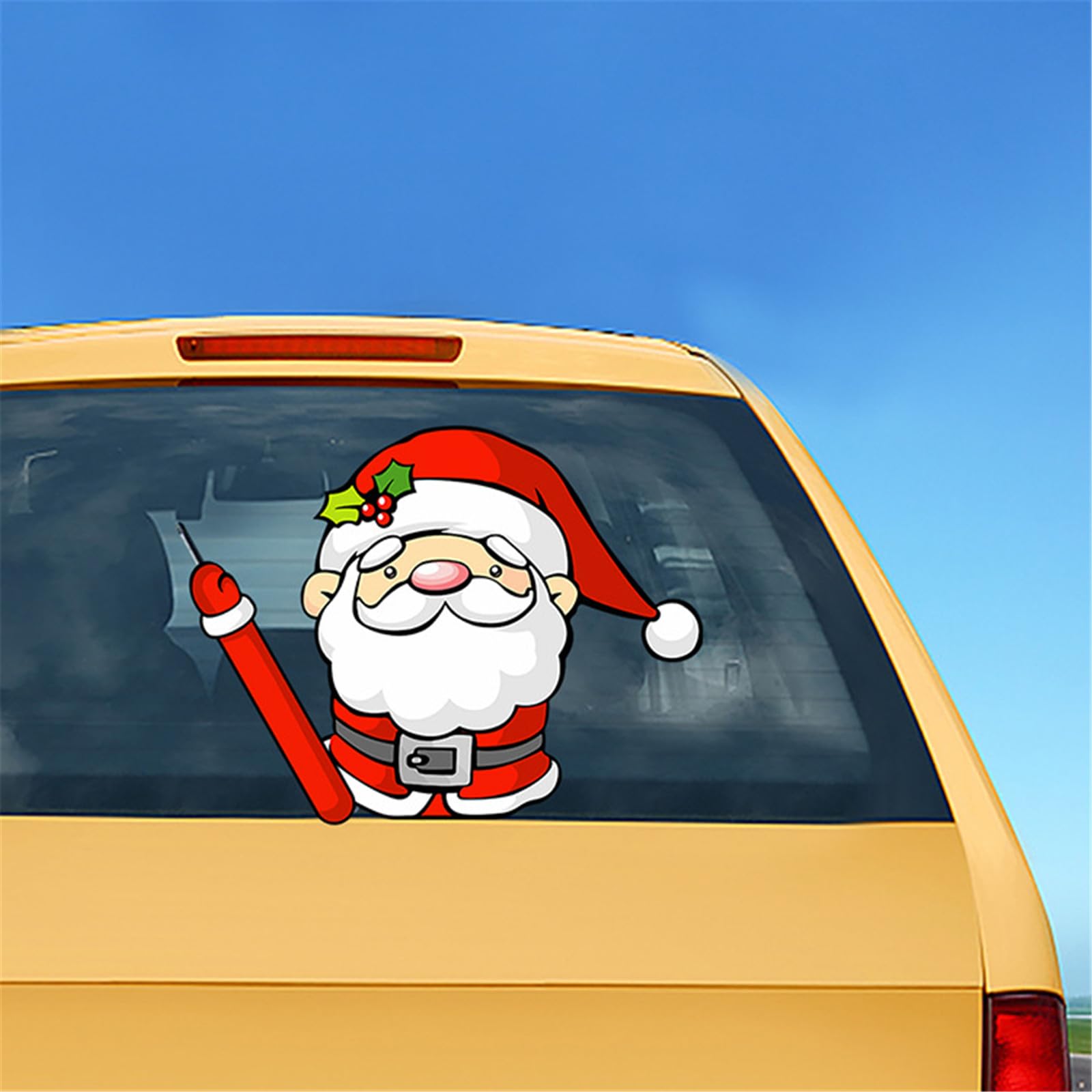 Hixingo Weihnachten Heckscheibenaufkleber Auto, Weihnachten Lustiger Weihnachtsmann Heckwischer Aufkleber Dekoration Scheibenwischer Heckscheiben Aufkleber Wischeraufkleber Tags (Karikatur) von Hixingo