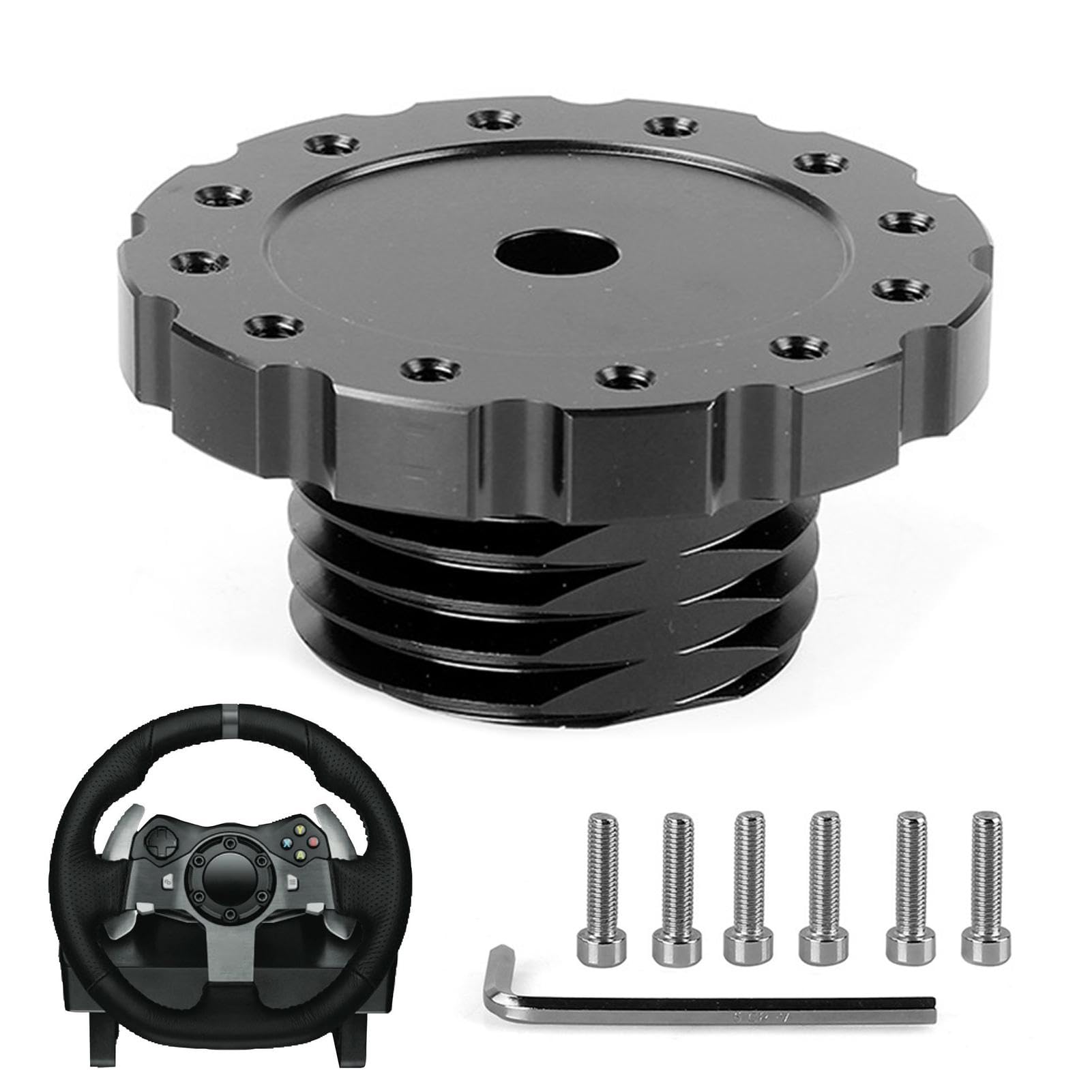 Schnellspannnabe, Aluminium-Lenkradadapter, Simulations-Rennspiel-Lenkradnabe, Schnellspanner-Zubehör aus Aluminiumlegierung, einfach zu bedienen, tragbar für Rennen von Hjatirace