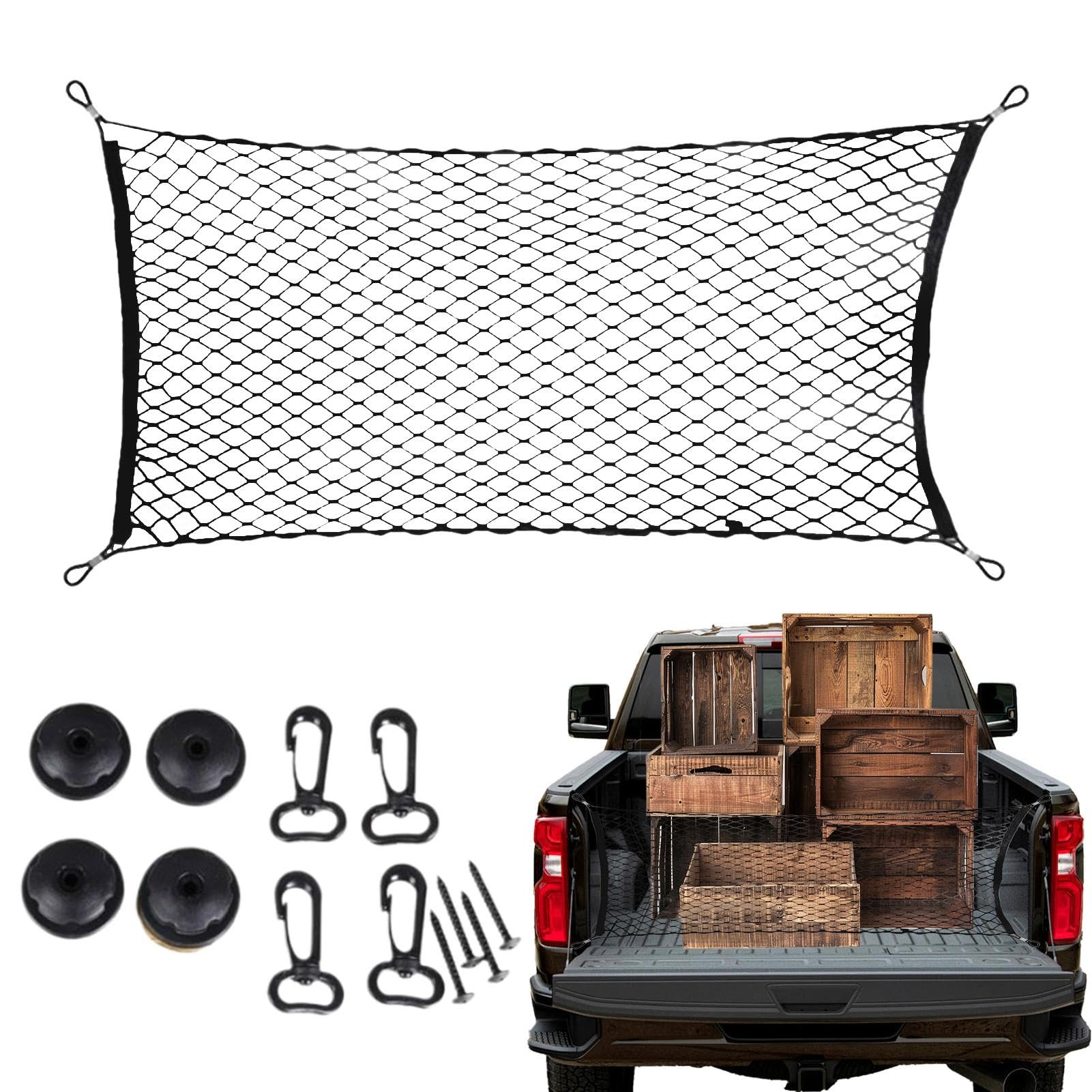 Trunk Cargo Storage Organizer Net, Heavy Duty Cargo Net Organizer, Trunk Organizers Storage, Truck Bed Cargo Net, Car Storage Net SUV, Easy to Use, Portable for Trucks Cars von Hjatirace