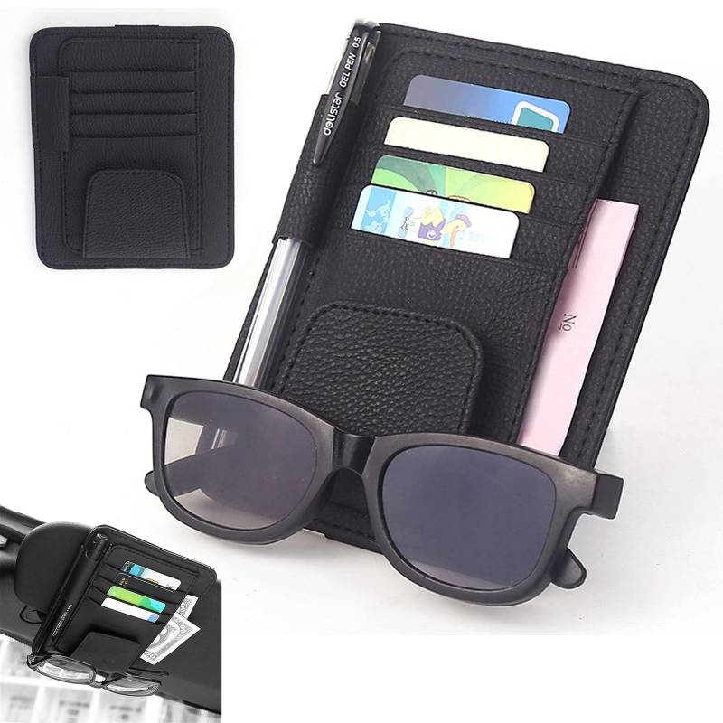 HAOBIN Auto GläSer Halter Clip Auto Sonnenblende Tasche Auto Sonnenblenden Organizer Auto Visor Organizer Multifunktions Auto Sonnenblende Veranstalter Tasche Zur Aufbewahrung Von Karten Und Brillen von HAOBIN