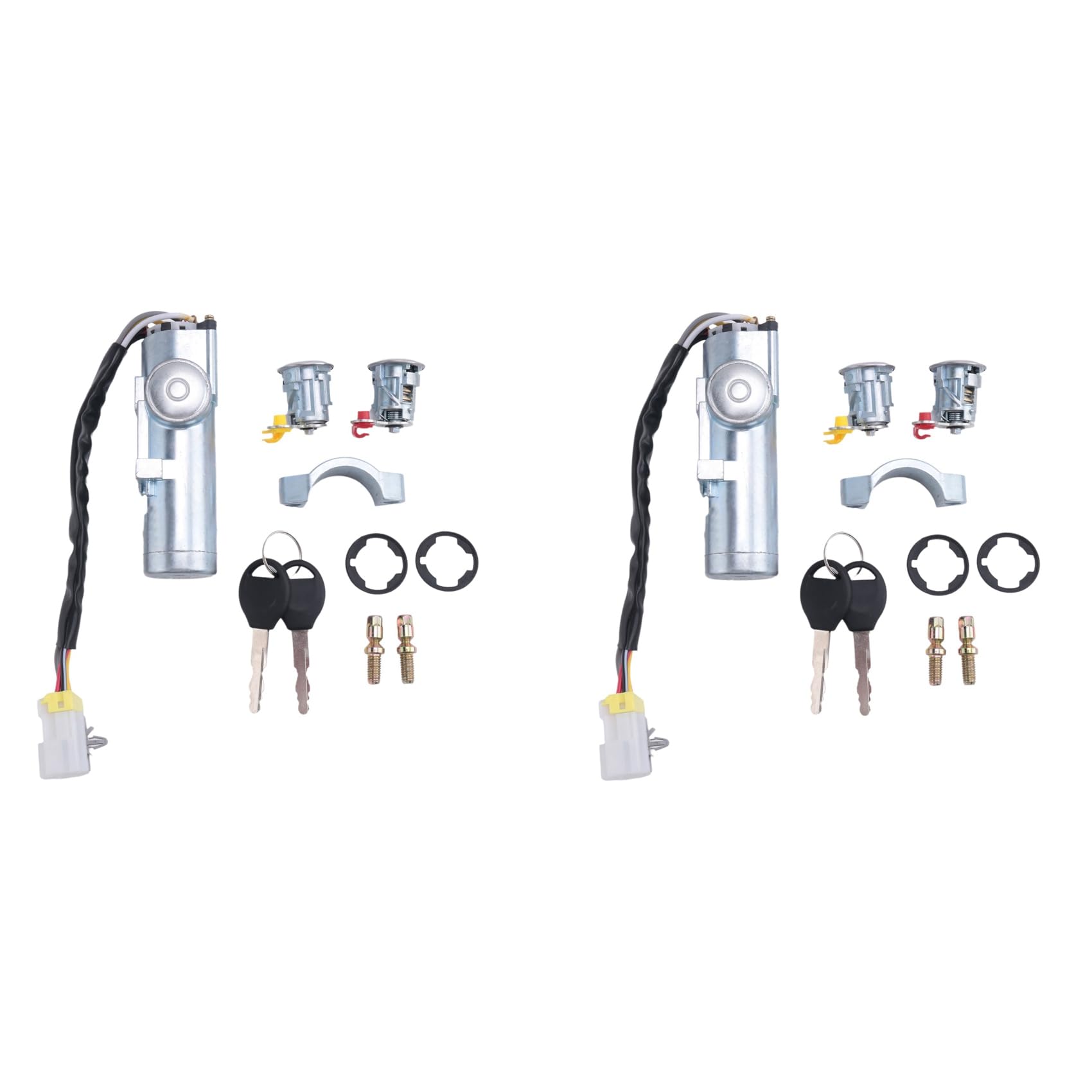 Hlxnyami 2X Auto ZüNdung Schalter Links Rechts TüR Schloss Set mit 4 SchlüSseln für Navara D22 1997 1998-2003 2004 2005 2006 K9810-2S806 von Hlxnyami