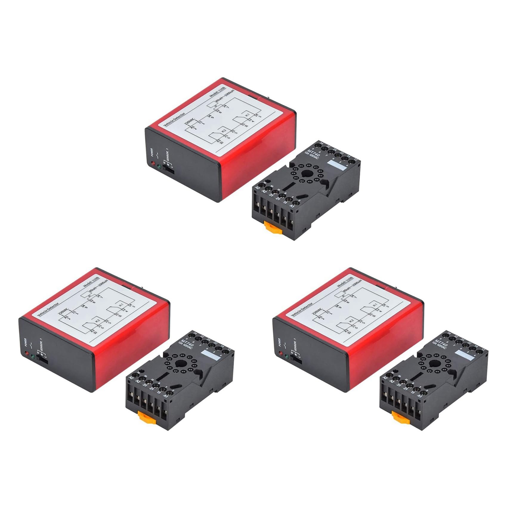 Hlxnyami 3X 110B Fahrzeugdetektor AC220V Einkanaliger Induktiver Fahrzeugschleifendetektor für Autoparkplatzzugangskontrolle Car von Hlxnyami