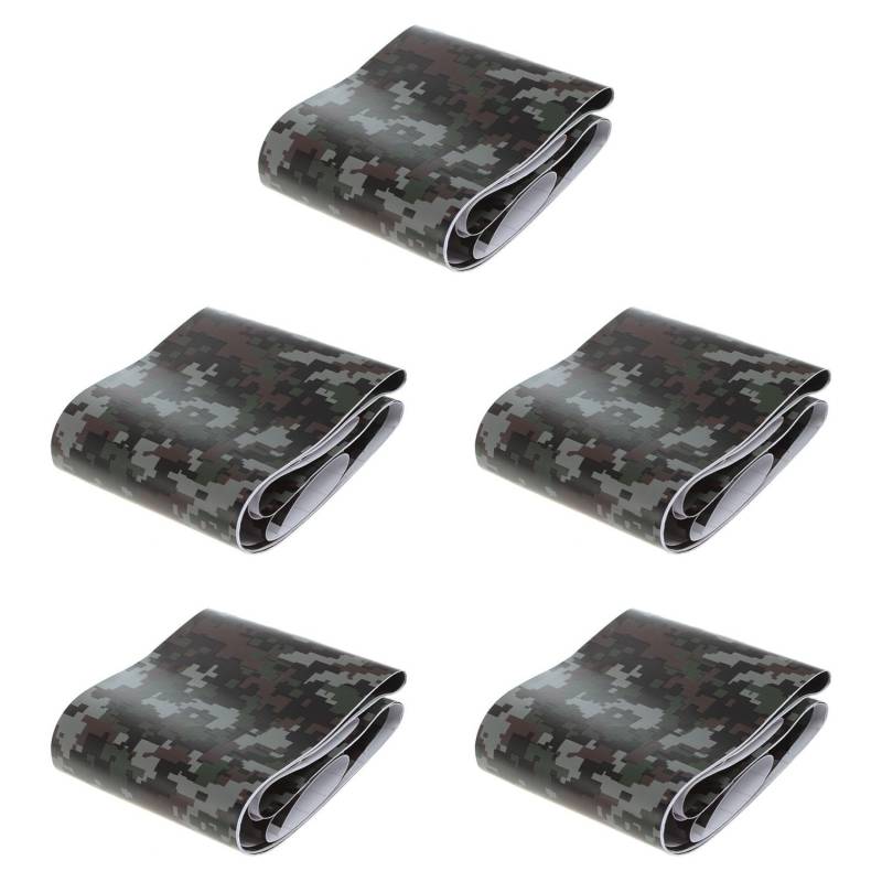 Hlxnyami 5 Rolle Camo Auto Aufkleber Carbon Motorrad PVC Vinyl Armee Aufkleber CAMO Camouflage Aufkleber Schwarz Digital Camouflage 152x10cm von Hlxnyami