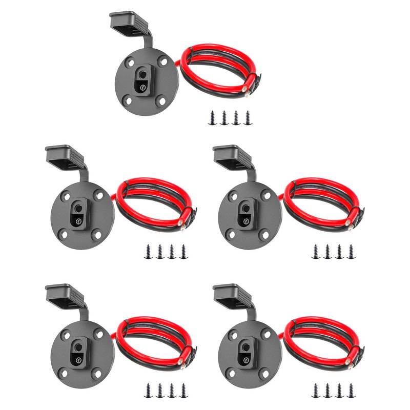 Hlxnyami SAE-Anschluss, Solarwetterfester SAE-Sockel, Seitenwandanschluss, SAE-Kabel, Schnellanschluss, Schalttafeleinbau, Universal-Unterputzanschluss für SolarbatterieladegeräT (5) von Hlxnyami