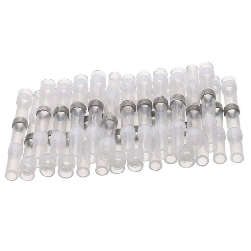 Lötverbinder Schrumpfverbinder Stossverbinder Kabelverbinder Weiss Ø 1,5 mm für Kabelquerschnitt 0,3-0,5 mm² Menge 10, 25, 50, 75 oder 100 Stück (25) von HobbyPower24