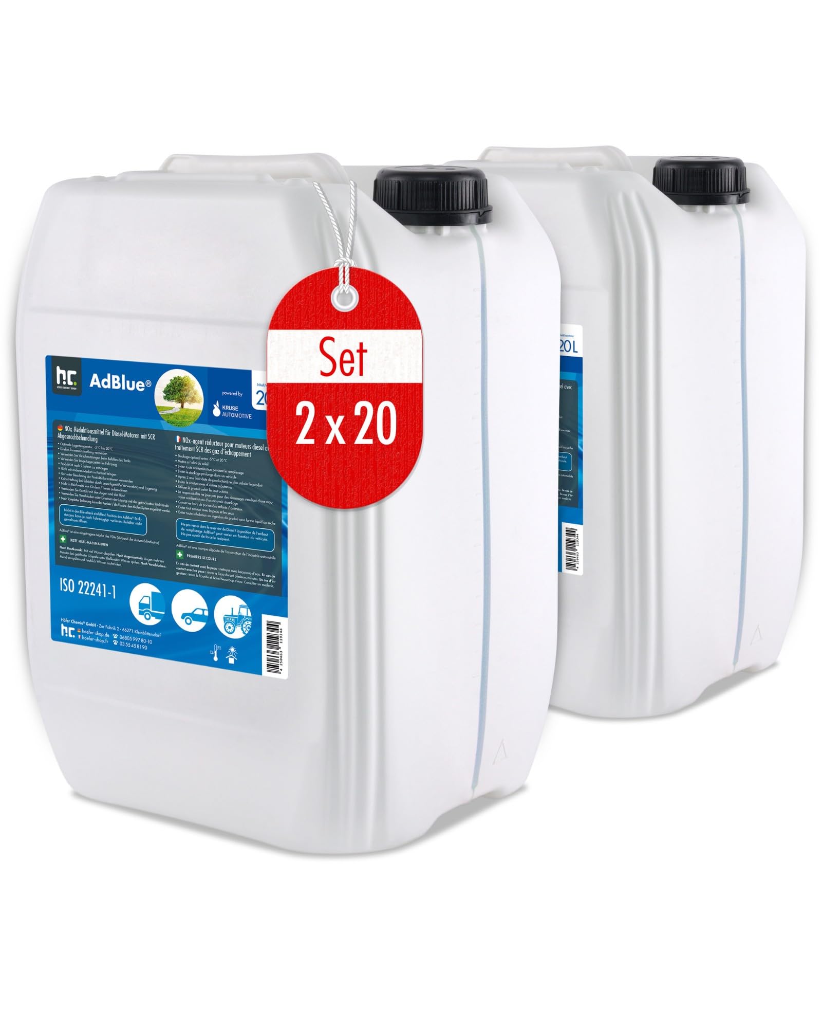 Höfer Chemie AdBlue® 2 x 20 L - Auto Harnstofflösung verringert Emissionen von Stickstoffoxiden um 90% bei SCR-Systemen von Höfer Chemie