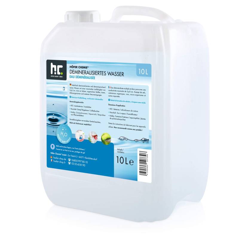 Höfer Chemie 4 x 10 L Demineralisiertes Wasser von Höfer Chemie