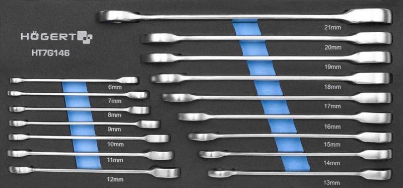 Hogert Technik Ratschen-Doppelringschlüsselsatz HT7G146 von Hogert Technik