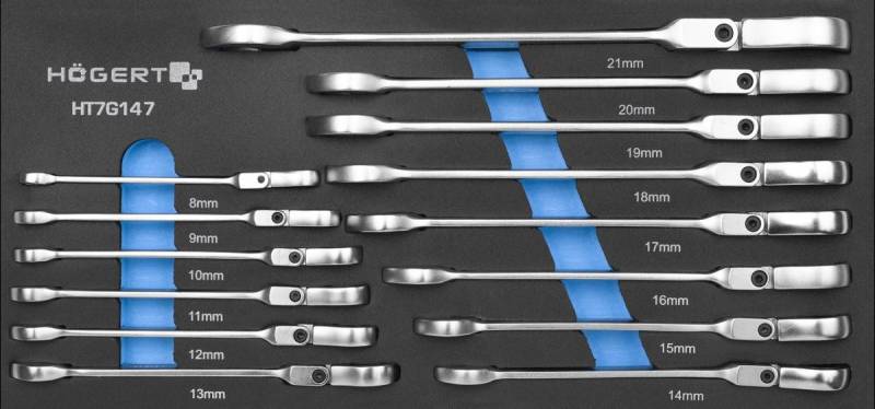 Hogert Technik Ratschen-Ringgabelschlüsselsatz HT7G147 von Hogert Technik