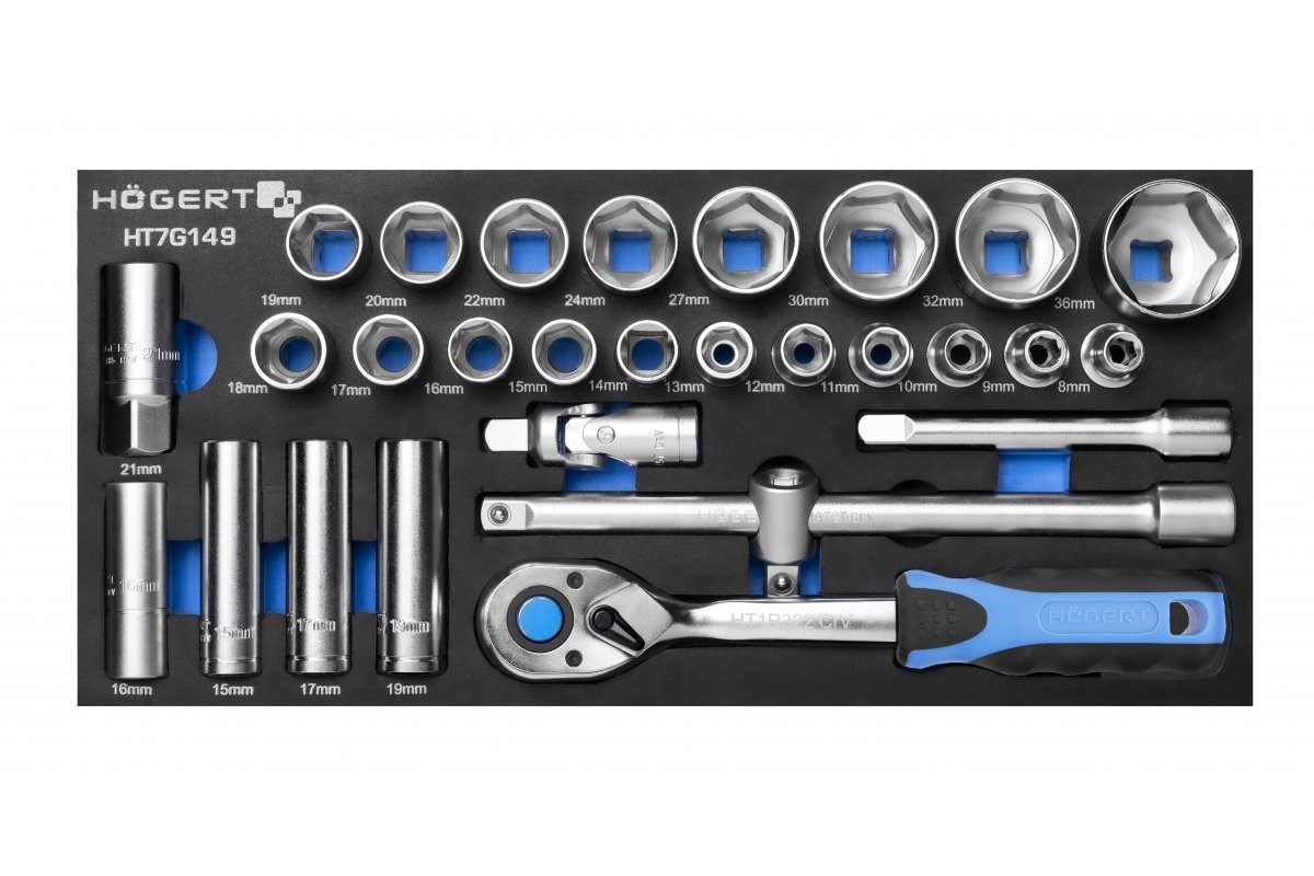 Hogert Technik Werkzeugset HT7G149 Werkzeugsatz,Steckschlüsselsatz,Werkzeug Set,Werkzeug Kit von Hogert Technik