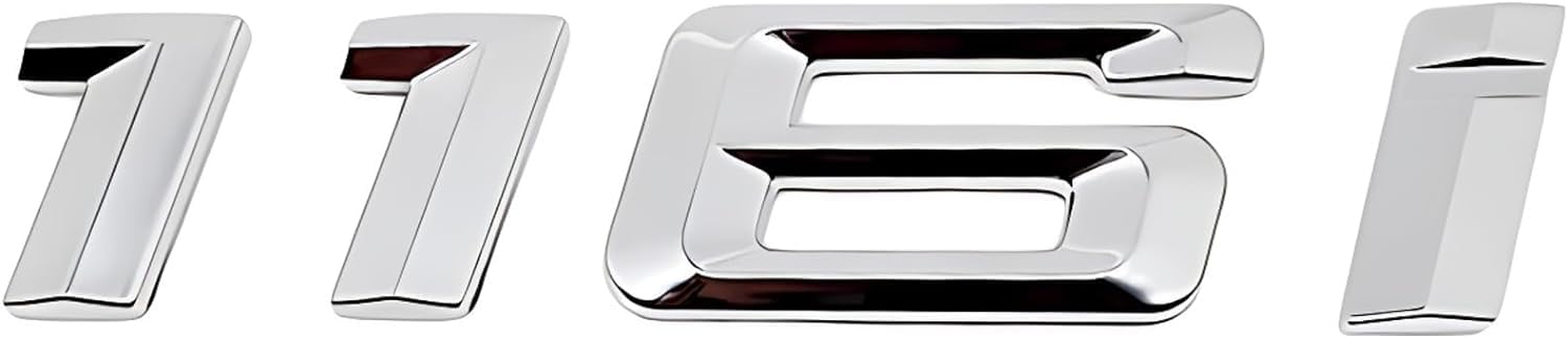 116i Auto Emblem Decal Car Nummer hinter Buchstaben Aufkleber Zinkung Badge 3D Stil passt für BMW 116i Car Model Silber von HolaDemo