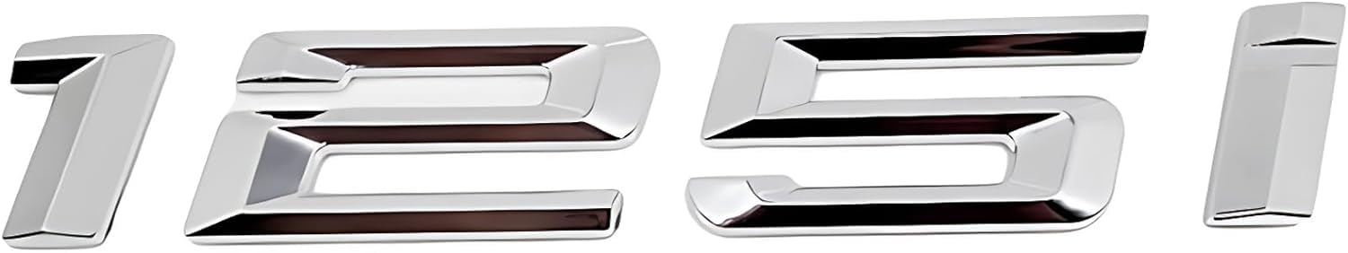 125i Auto Emblem Decal Car Nummer hinter Buchstaben Aufkleber Zinkung Badge 3D Stil passt für BMW 125i Car Model Silber von HolaDemo