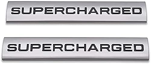 2 STK. Metall Supercharged Auto Emblem Car Logo Premium Auto Badge Rear Trunk Sticker für Land Rover(Black,Silver) von HolaDemo