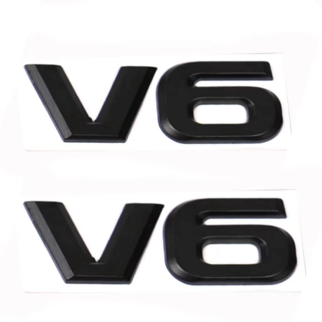 2 STK. V6 Auto Emblem Aufkleber Autos 3D-Logo ZinkLegierung Markenwagen Logo Aufkleber für Tacoma ersetzt(Black,Silver) von HolaDemo