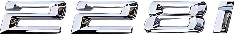 228i Auto Emblem Decal Car Nummer hinter Buchstaben Aufkleber Zinkung Badge 3D Stil passt für BMW 228i Car Model Silver von HolaDemo