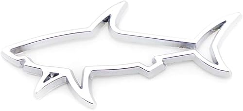 2Pc Hollow Fish Shark Emblem Premium Car Badge Sticker Fender Boot Fender Boot Trunk for VW Camaro Corvette (Silver) von HolaDemo