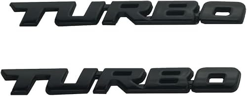 2X 3D Turbo Emblem Auto Seite Schild hinten Abzeichen Auszeichen aus Legierung Aufkleber für alle Autos Truck SUV(Black) von HolaDemo