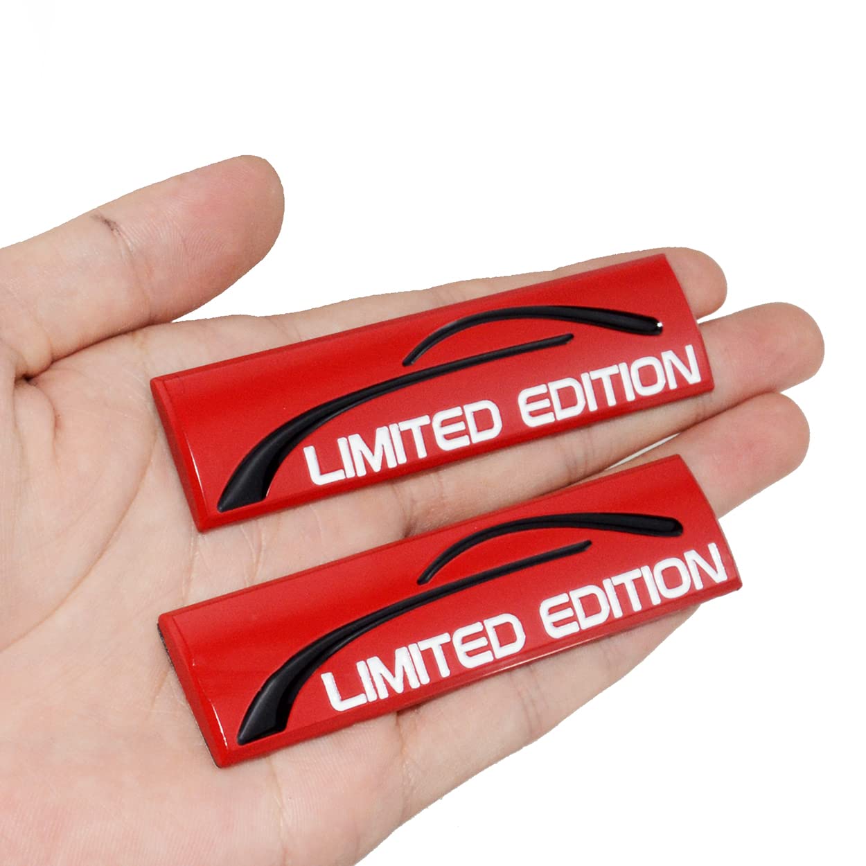 2X Limited Edition Logo Badge Auto Emblem 3D Metall Aufkleber hinten Auto Schlammkoffer Gepäck Sport(Red) von HolaDemo