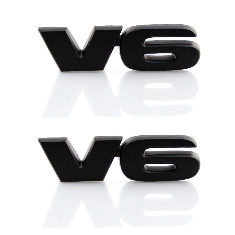 2stk. 3D V6 Auto Emblem Metall Abzeichen Aufkleber Auto Schlammabdeckung 4 Räder Karton für Tacoma Sequoia(Black) von HolaDemo