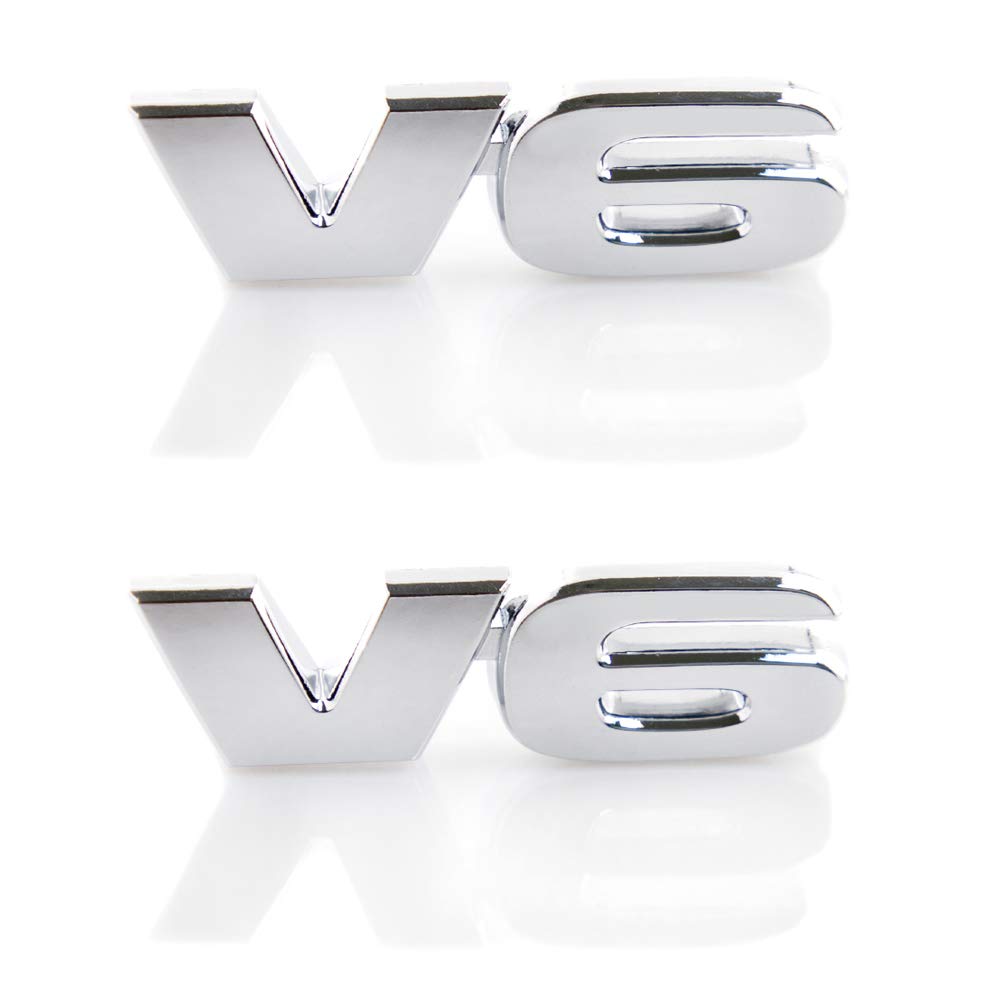 2stk. 3D V6 Auto Emblem Metall Abzeichen Aufkleber Auto Schlammabdeckung 4 Räder Karton für Tacoma Sequoia(Silver) von HolaDemo