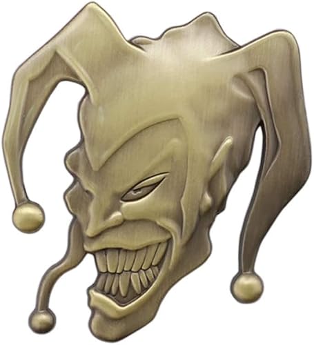 3D Ritter Abzeichen Clown Auto Emblem Abzeichen Metallguss Clown Schädel Seite hinten Kofferwagen Aufkleber(Bronze) von HolaDemo