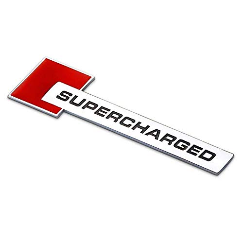 3D Supercharged Badge Emblem Aufkleber Rot for All Car Bike SUV Mobile Laptop (10,6 x 2,6 cm) von HolaDemo