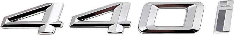 440i Auto Emblem Decal Car Nummer hinter Buchstaben Aufkleber Zinkung Badge 3D Stil passt für BMW 440i Car Model Silber von HolaDemo