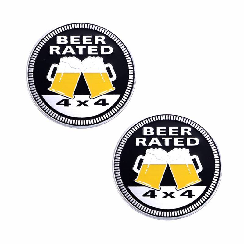 4x4 Emblem Beer Rated Auto Abzeichen Embleme runde Aufkleber Auto Emblem Aufkleber für Überland Auto Typ (Bier) von HolaDemo