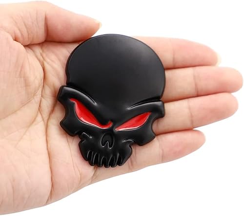 Devil Skull Auto Emblem Teufel Kopf Persönlichkeit Metall Aufkleber Auto Seite hinten Vorderück Motorrad(Black) von HolaDemo