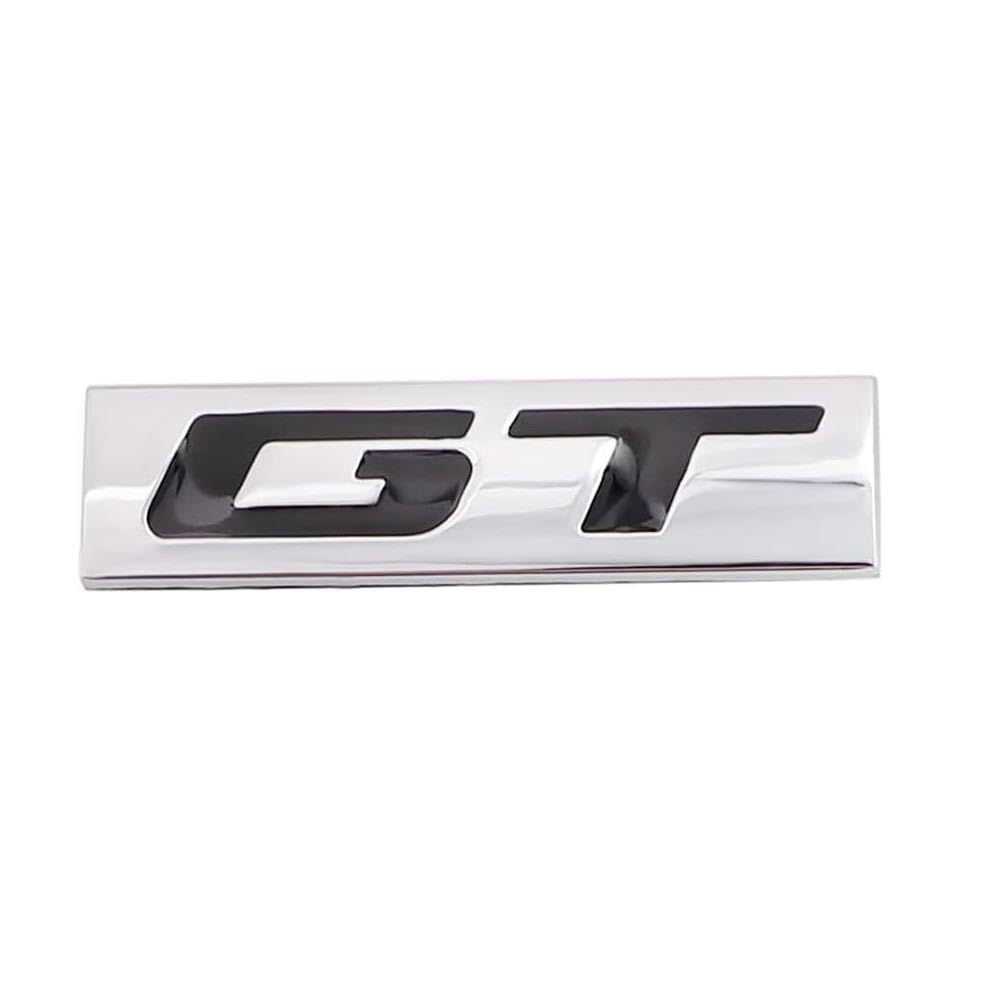 GT Auto Emblem Abzeichen 3D Metall Einschild Aufkleber Badge Heckenauf der Vorderseite für Ford Mustang(Silber Schwarz) von HolaDemo