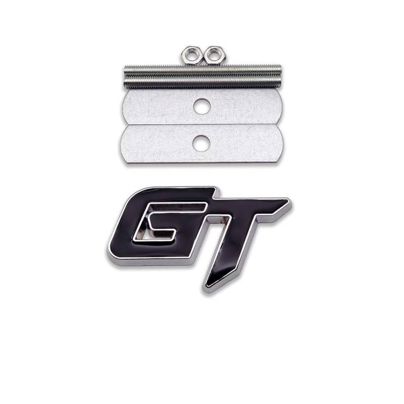 GT Kühlergrill Emblem Auf Grill Schrauben Schriftzug Auto Emblem Logo Auto Front Gitter Abzeichen 3D Grand Touring Car Gitter-Abzeichen(Black) von HolaDemo