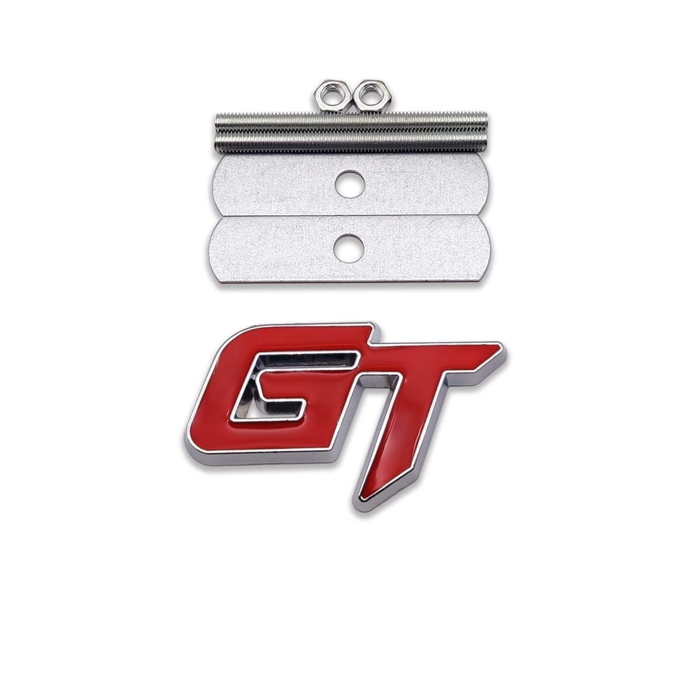 GT Kühlergrill Emblem Auf Grill Schrauben Schriftzug Auto Emblem Logo Auto Front Gitter Abzeichen 3D Grand Touring Car Gitter-Abzeichen(Red) von HolaDemo