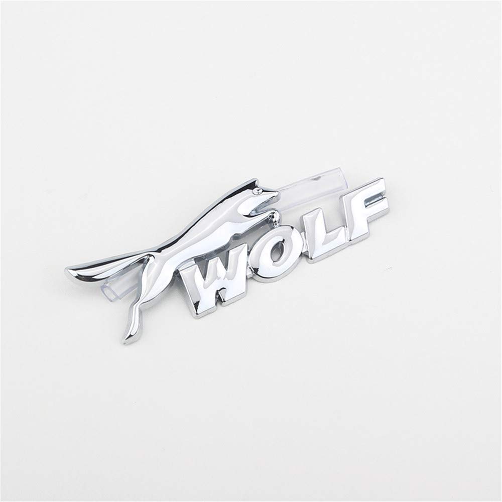 Wolf Auto Emblem Logo Car Aufkleber Sticker Metall für alle Auto Koffertyp(Chrom) von HolaDemo