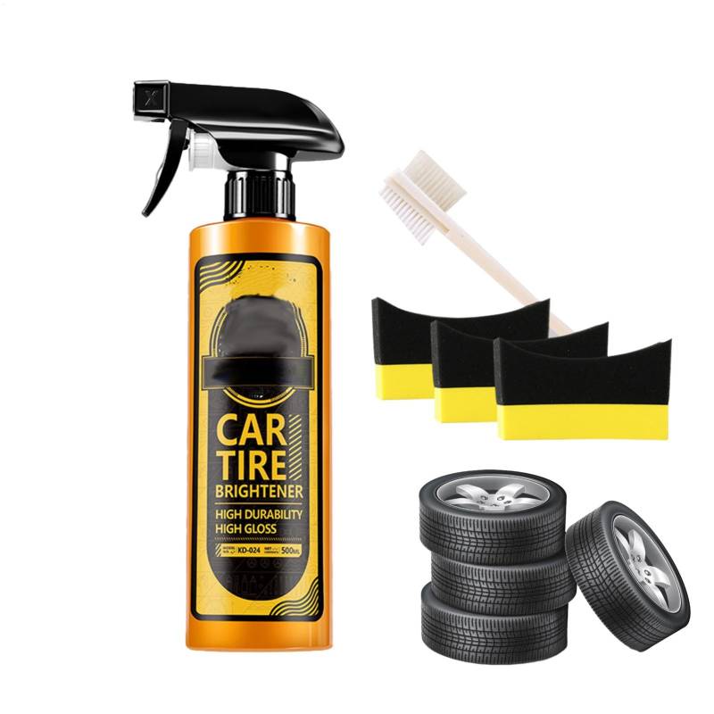 Holdes Autorad Glanz, Auto -Reifen -Glanzspray | 500 ml Shine Restoration Kit,Neutral langlebig anhaltende Automobilradpflege mit für das Aussehen des Autoscheibenscheibenfahrzeugs von Holdes