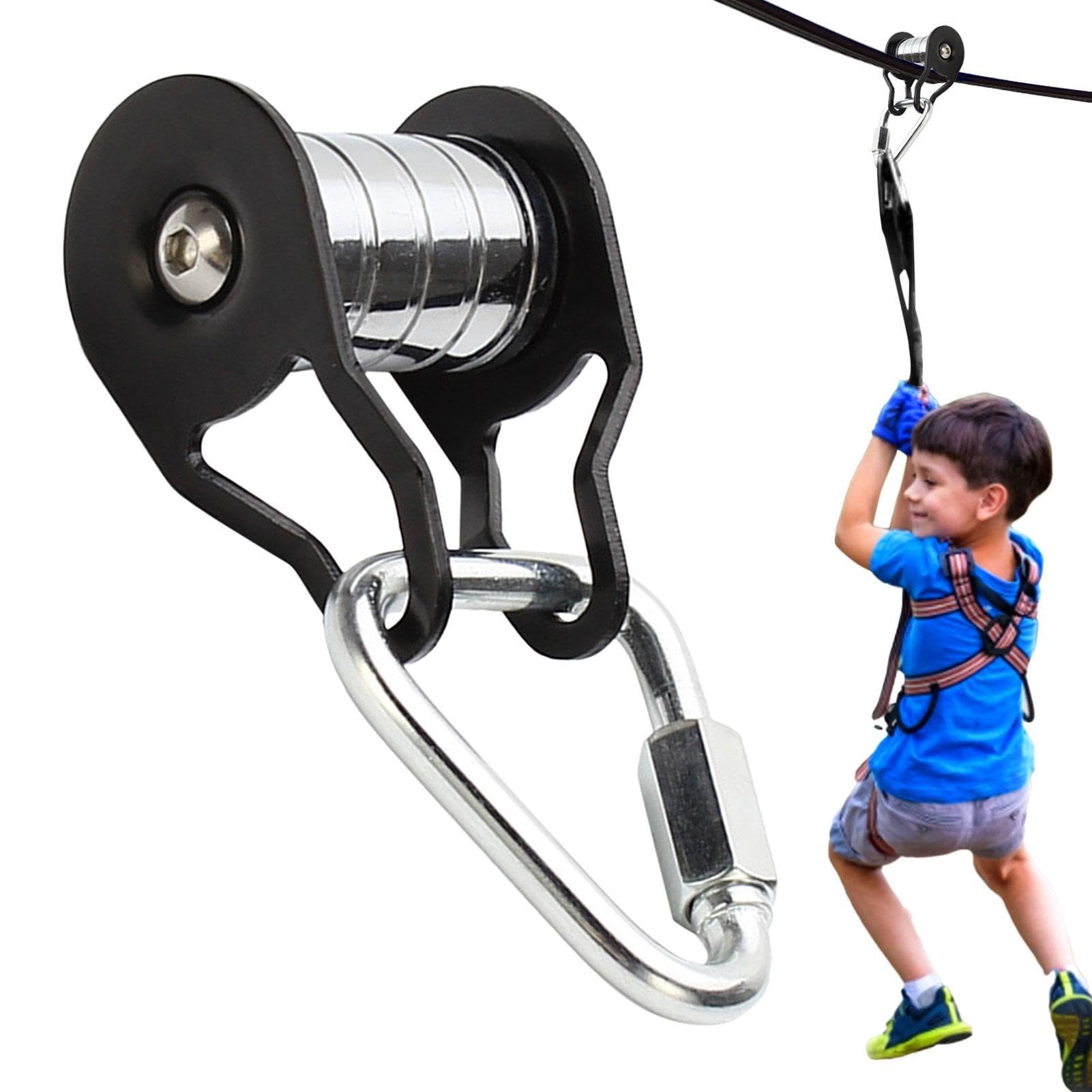 Slackl ine Slider Zipline Kit Für Kinder, Seilrutsche Umlenkrolle Seilrolle Pulley Monkey Bar Lässt Sich An Jeder SlackLi ne Befestigen,Kinder Slackli ne Zipline Kit Outdoor Hinterhof Zip Li ne von Holdes