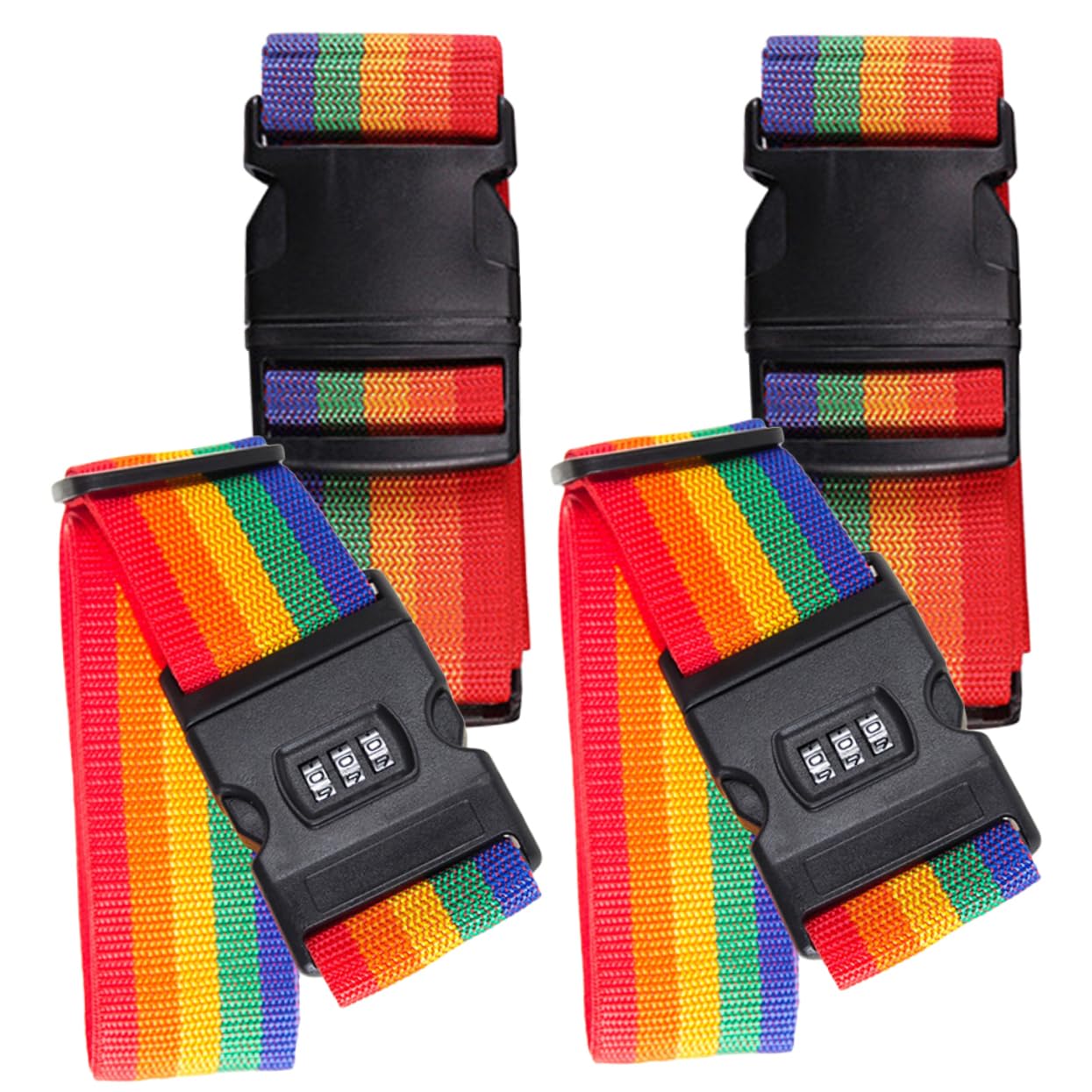 Holibanna 4 Stück Gepäckgurte Für Koffer Mit Verstellbarem Design Und Zahlenschloss Bunte Regenbogenfarbe Ideal Für Sicheres Reisen Und Gepäckorganisation Geeignet Für Flugreisen Und von Holibanna