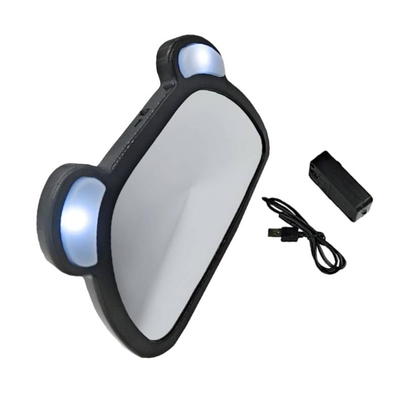 Holibanna USB LED Rücksitzbabyspiegel Für Auto Autoinnenraumrückseitenspiegel Mit Fernbedienung Und USB Aufladung Für Beobachtung Von Kleinkindern Der Rückbank von Holibanna