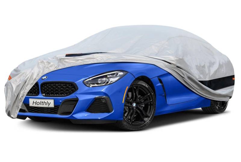 Holthly Coche Funda Exterior Impermeable, 10 Capas Funda Coche, Parasol Coche, Funda Coche para Nissan 350Z 370Z, BMW Z4, Porsche Boxster 718 Cayman etc.C5 Plata. von Holthly