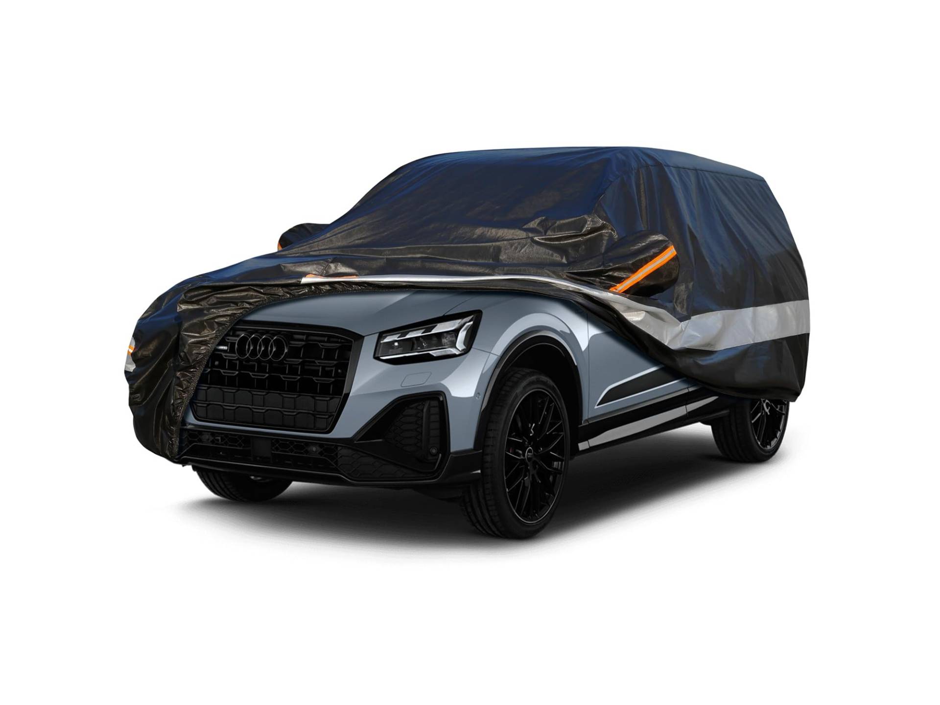 Holthly 10 Schichten Coupé Autoabdeckung Wasserdicht Atmungsaktiv Abdeckung für Audi Q2(2016-2023). Versand Aus Europäischem Lager. Schwarz von Holthly