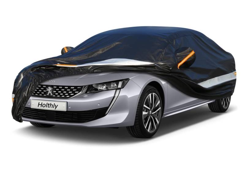 Holthly 10 Schichten Coupé Autoabdeckung Wasserdicht Atmungsaktiv Abdeckung für Peugeot 508(2010-2023). Versand Aus Europäischem Lager. Schwarz von Holthly