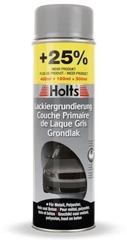 Holts Lackiergrundierung Graue, schnell trocknende Grundierung für Metalle, Holz, Beton und die meisten Hartplastik-Arten, 500ml von Holts