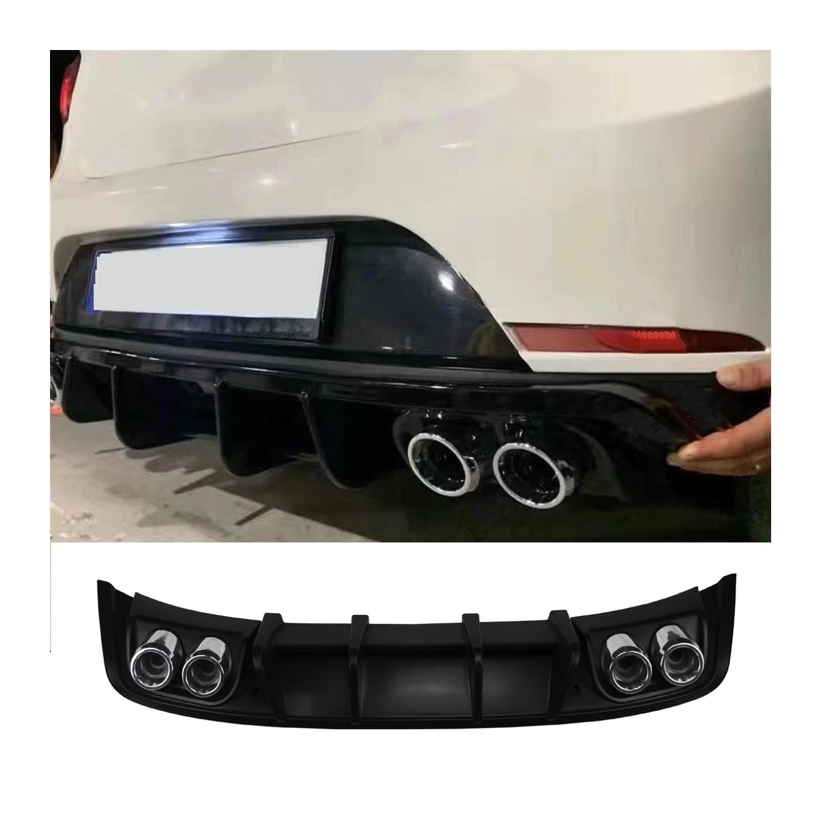 Homanpp Auto Heckstoßstange Lippe Diffusor Spoiler Chassis Deflector Guard Splitter Body Kit Für SEAT Für Ibiza Für TSI 2013-2017 Autozubehör von Homanpp