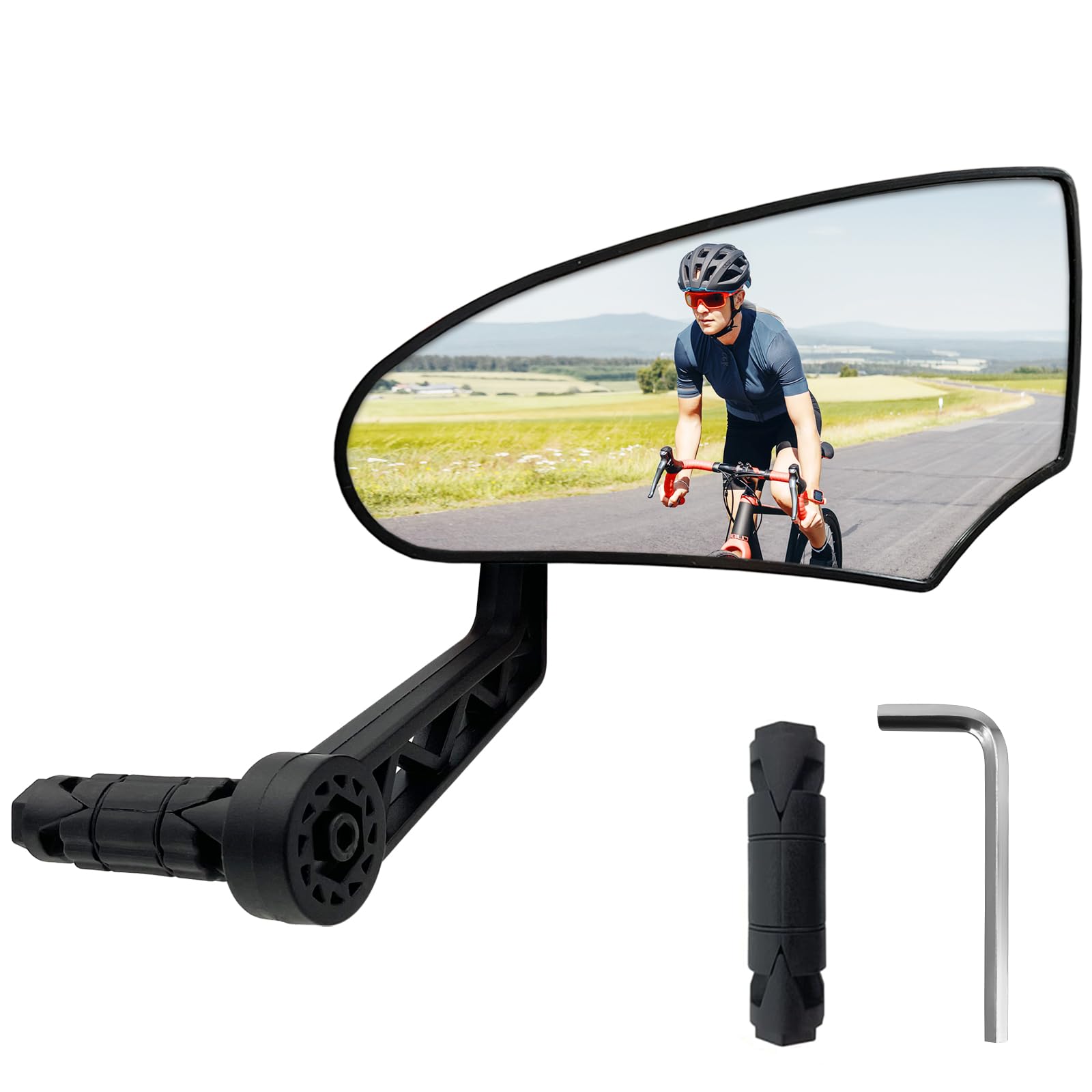 Homieway Fahrradspiegel, Echtglas HD Fahrrad Rückspiegel, Einklappbar Fahrrad Spiegel, Konvexer Fahrradlenkerspiegel, Rückspiegel für Fahrrad, Fahrradspiegel für E-Bike Lenker Rechts(14-20mm) von Homieway